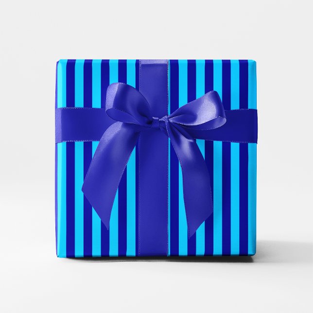 Aqua Blue Stripes 2 Geschenkpapier (Aqua Blue Stripes 2 Wrapping Paper)