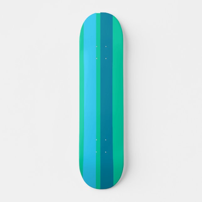 Aqua Blue Stripes Skateboard (Vorne)