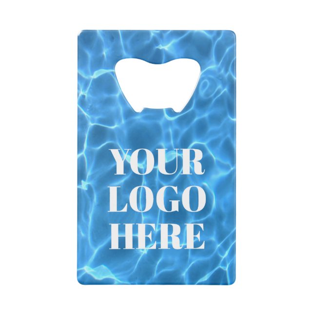 Aqua Blue Swimming Pool Photo for Your Logo Geldbeutel Flaschenöffner (Vorderseite)