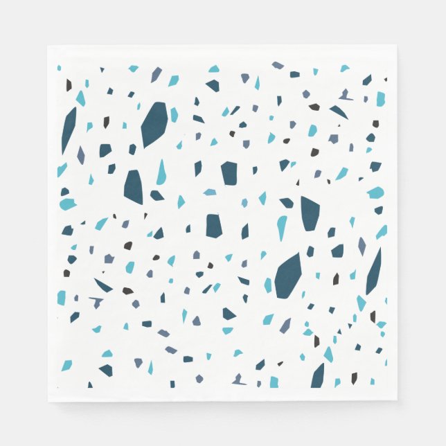 Aqua Blue Terrazzo Serviette (Vorderseite)