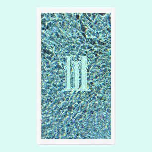 Aqua Blue Turquoise mit Monogramm Serviette