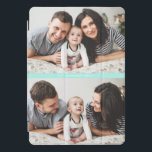 Aqua Blue Two Foto Collage Custom iPad Pro Cover<br><div class="desc">Individuell anpassbare iPad Pro Cover mit zwei Fotos Collage mit Aqua-blauem Akzent. Dieses personalisierte Foto iPhone Pro Cover ist die perfekte Möglichkeit,  Ihre Fotos zu präsentieren.</div>