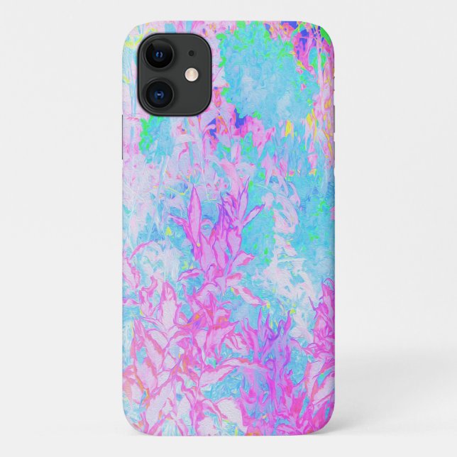 Aqua Blue und Hot Pink Hydrangea Landschaft Case-Mate iPhone Hülle (Rückseite)