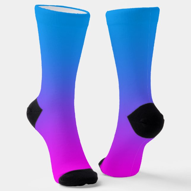 Aqua Blue und Hot Pink Ombre Socken (Gewinkelt)