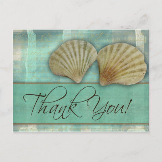 Aqua blue vielen Dank - mit Muscheln Postkarte