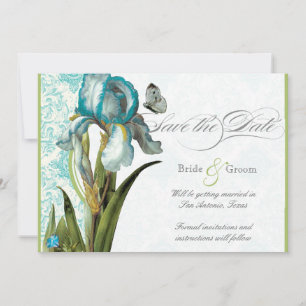 Aqua-Blue-Vierblatt-Speichern-Sie-das-Datum-Ankünd Save The Date