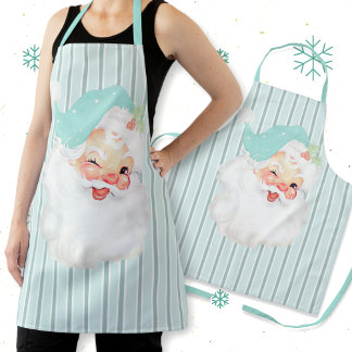 Aqua Blue Vintag Winking Weihnachten Schürze