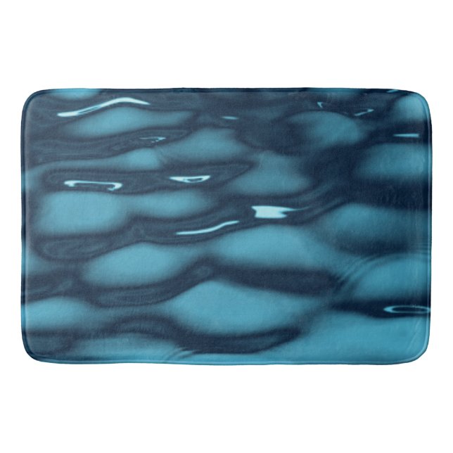 Aqua Blue Water Waves Badematte (Vorderseite)