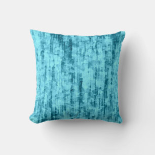 Aqua Blue Watercolor Abstraktes Muster Pillow Kissen