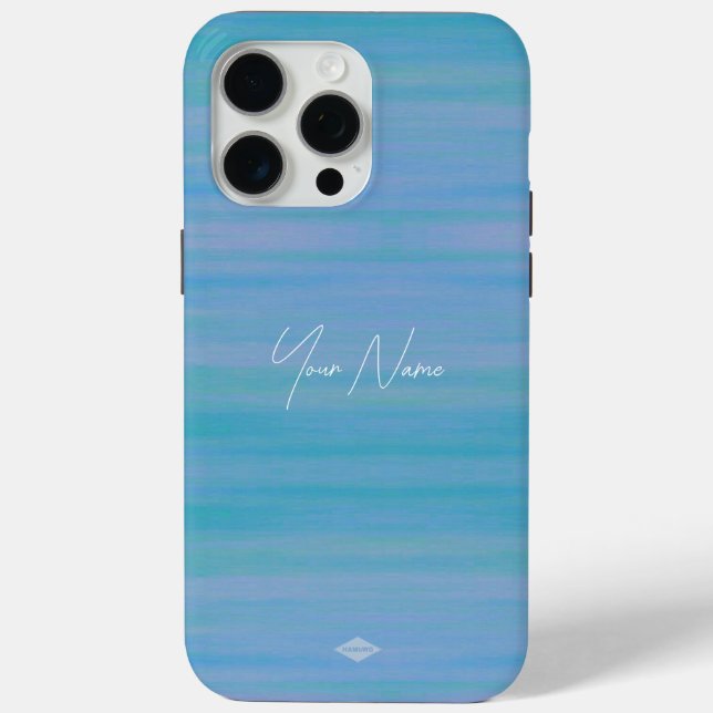 Aqua Blue Watercolor Look Handy Case (Rückseite)