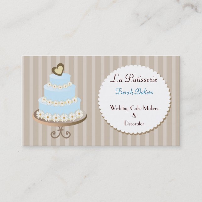 Aqua Blue Wedding Cakemakers Business Cards Visitenkarte (Vorderseite)
