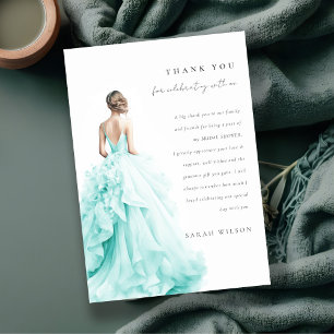 Aqua Blue Wedding Gown Brautparty Vielen Dank Einladung