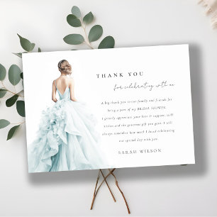 Aqua Blue Wedding Gown Brautparty Vielen Dank Einladung