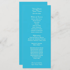 Aqua Blue Wedding Program