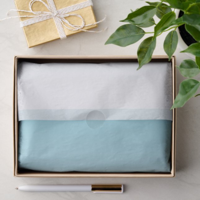 Aqua Blue White Ombre Seidenpapier (Geschenk)