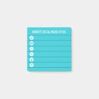 Aqua Blue & White Social Media zu tun Liste