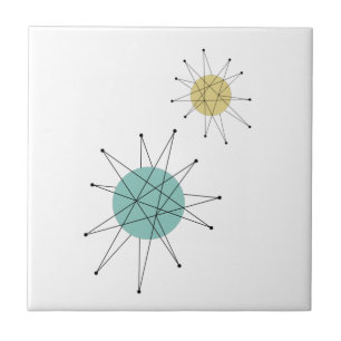 Aqua Blue Yellow Franciscan Sternexplosion Mitte J Fliese