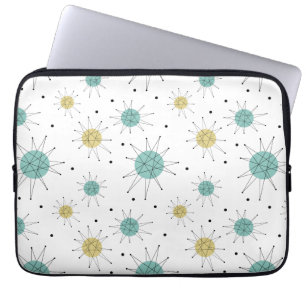 Aqua Blue Yellow Franciscan Sternexplosion Mitte J Laptopschutzhülle