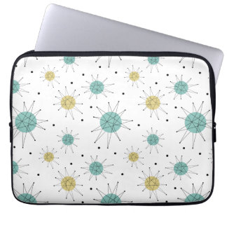 Aqua Blue Yellow Franciscan Sternexplosion Mitte J Laptopschutzhülle