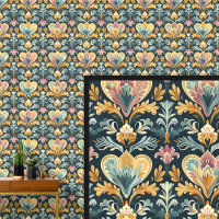 Aqua Blue Yellow Gold Jugendstil