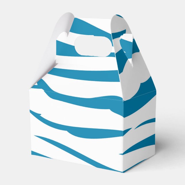 Aqua Blue Zebra Print Geschenkschachtel (Vorderseite)