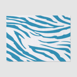 Aqua Blue Zebra Print Seidenpapier
