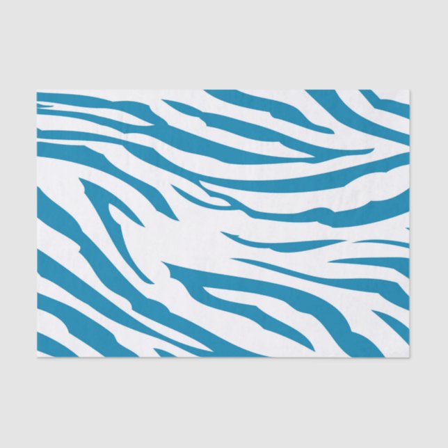 Aqua Blue Zebra Print Seidenpapier (Vorderseite)