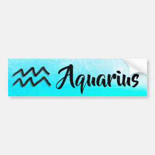 Aqua Blue Zodiac Sign Aquarius Horoscope Autoaufkleber