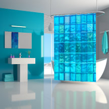 Aqua Blues Translucent Tiled-Look