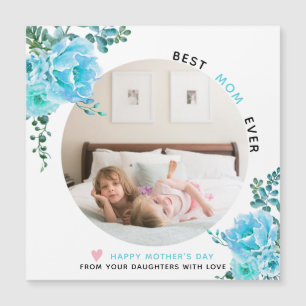 Aqua Blume Best Mama Ever Mother Day Foto Magnetkarte