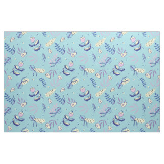 Aqua Blumenmusterstoff & Bastelmuster Stoff