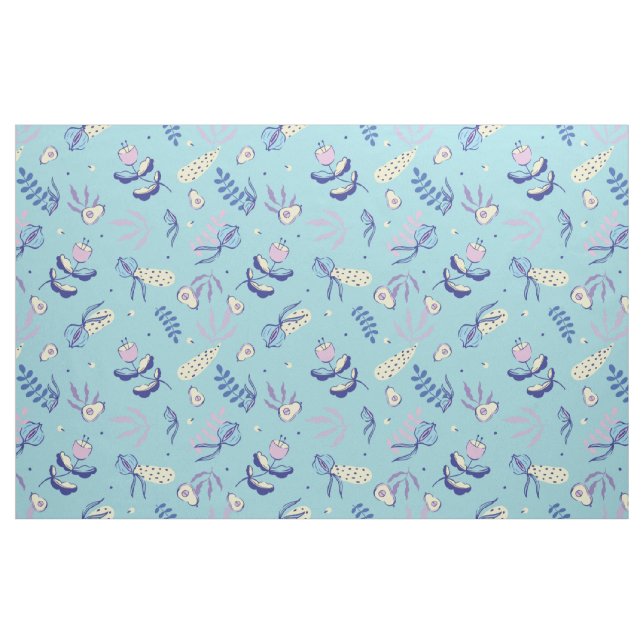 Aqua Blumenmusterstoff & Bastelmuster Stoff (Yard (91,4 cm))