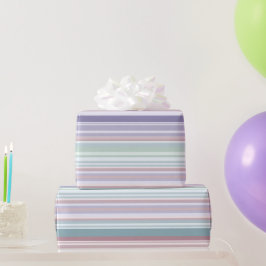 Aqua, Blush and Lavender Stripes Geschenkpapier