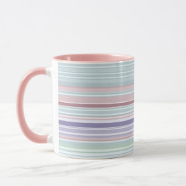 Aqua, Blush and Lavender Stripes Tasse