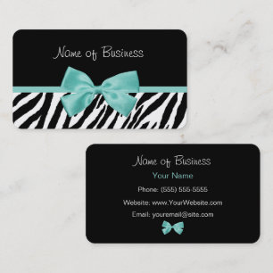 Aqua-Bogen-Zebra-Druck-Design Visitenkarte