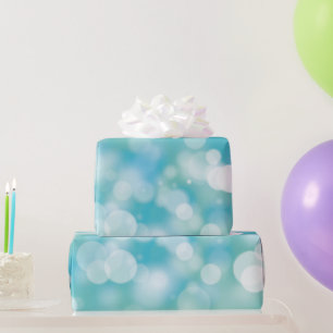 Aqua Bokeh Party Lights Geschenkpapier