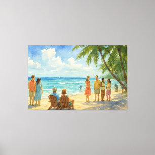 Aqua Breeze Strandtag Aquarell Leinwanddruck