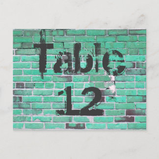 Aqua Brick Graffiti Empfang Tischnummern