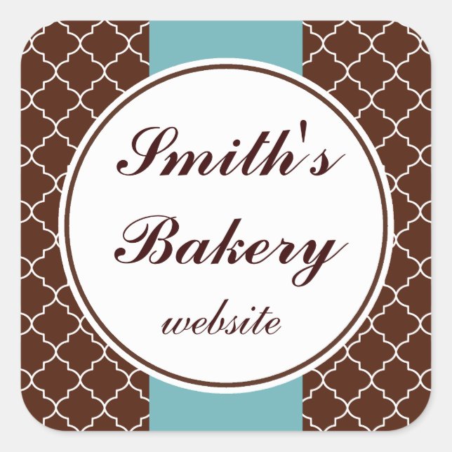 Aqua Brown Business Stickers (Vorderseite)