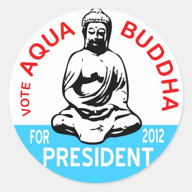 Aqua Buddha Sticker (Vorderseite)