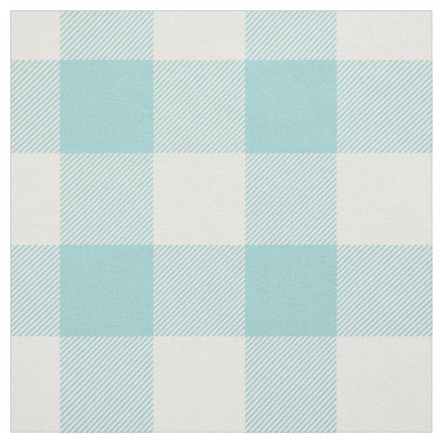 Aqua-Büffel-Karo-Muster Stoff (Muster)