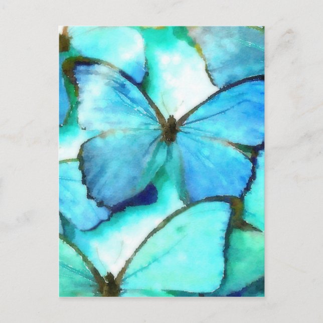 Aqua Butterflies Postkarte (Vorderseite)