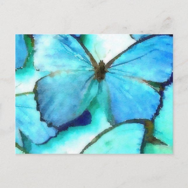 Aqua Butterflies Postkarte (Vorderseite)