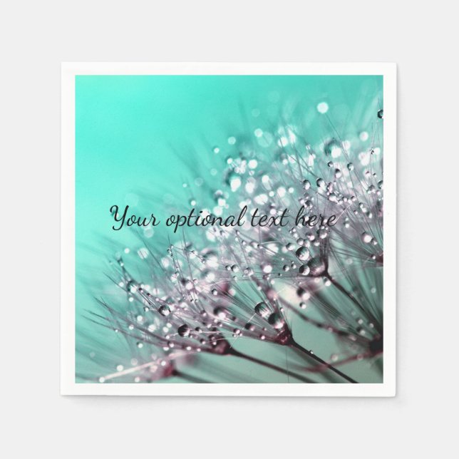 Aqua Cactus Bonsai Bloom Paper Plate Serviette (Vorderseite)