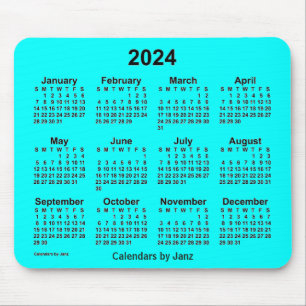 Aqua Calendar 2024 von Janz Mouse Pad Mousepad