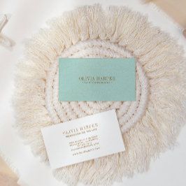 AQUA Chic | Schlichter eleganter Lederlook Visitenkarte