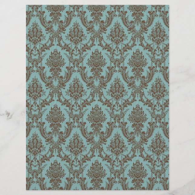 Aqua Chocolate Damask (Vorderseite)