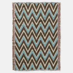 Aqua Chocolate Pattern Throw Blanket Decke