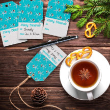 Aqua Christmas Geschenke Tags Starfish und Ornamen