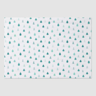 Aqua Christmas Tree Tissue Seidenpapier